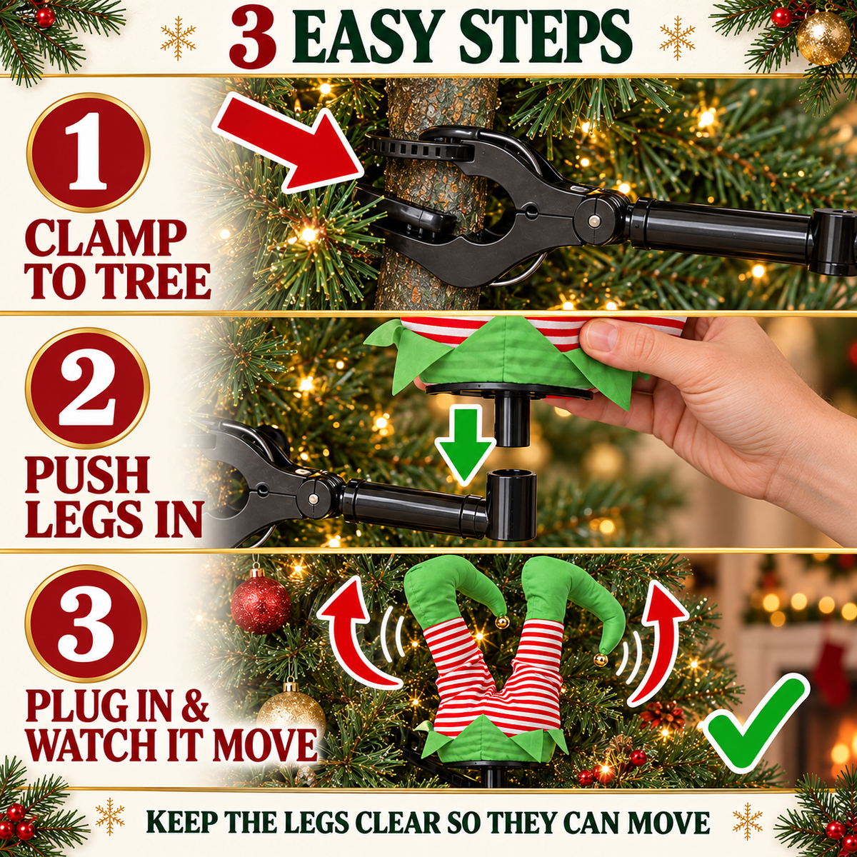 Merry Dangles™ Moving Christmas Legs